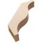 Ekena Millwork 3-inch W x 16-inch D x 16-inch H Funston Rough Cedar Woodgrain TimberThane Knee Brace, Primed BRCUR03X16X16FSTRCPR - alternate 4